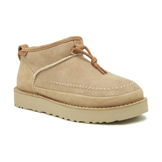UGG Skórzane śniegowce W ULTRA MINI CRAFTED REGENERATE | z dodatkiem wełny ze sklepu Gomez Fashion Store w kategorii Śniegowce damskie - zdjęcie 184301158