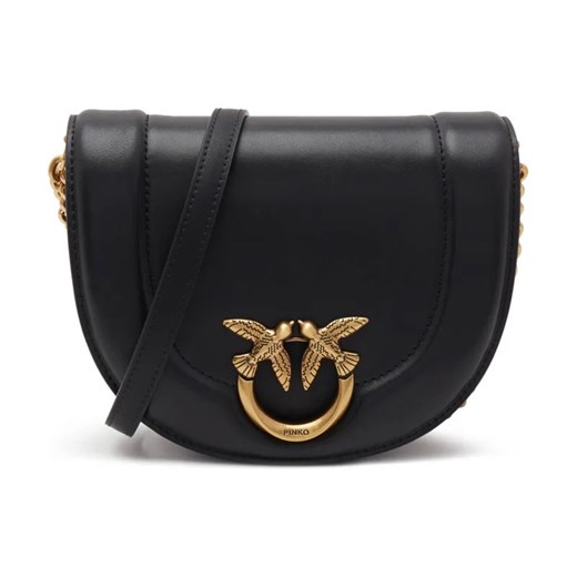 Pinko Skórzana torebka na ramię ROUND CLICK MINI VITELLO MORBI Pinko One Size Gomez Fashion Store wyprzedaż