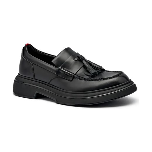 HUGO Mokasyny Rikky_Mocc | z dodatkiem skóry ze sklepu Gomez Fashion Store w kategorii Mokasyny męskie - zdjęcie 184302167