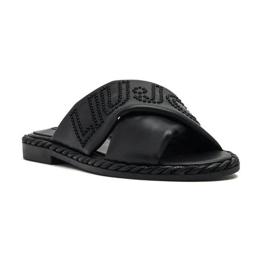 Liu Jo Klapki PEPITA 05 | z dodatkiem skóry ze sklepu Gomez Fashion Store w kategorii Klapki damskie - zdjęcie 184302528