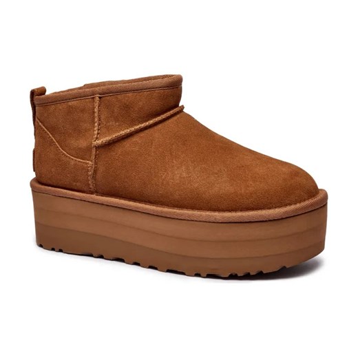 UGG Skórzane śniegowce W CLASSIC ULTRA MINI | z dodatkiem wełny ze sklepu Gomez Fashion Store w kategorii Śniegowce damskie - zdjęcie 184303475
