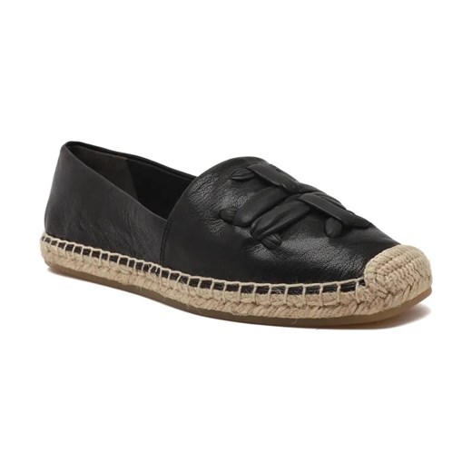 TORY BURCH Skórzane espadryle WOVEN DOUBLE T ALINE ze sklepu Gomez Fashion Store w kategorii Espadryle damskie - zdjęcie 184304559