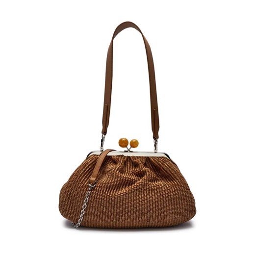 Weekend MaxMara Torebka na ramię FORTUNA | PASTICCINO | z dodatkiem skóry ze sklepu Gomez Fashion Store w kategorii Kopertówki - zdjęcie 184304619