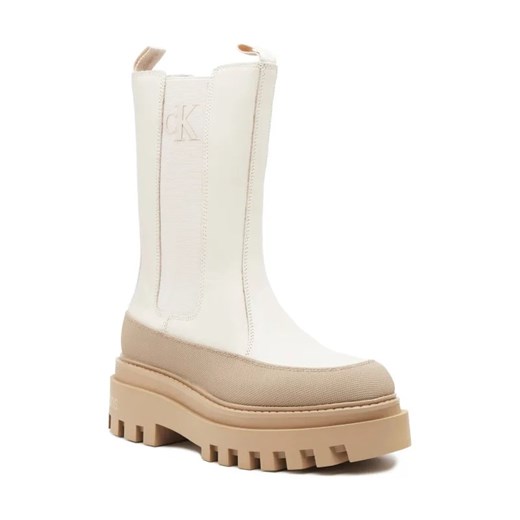 Calvin Klein Jeans Skórzane sztyblety FLATFORM CHELSEA ze sklepu Gomez Fashion Store w kategorii Botki - zdjęcie 184304658