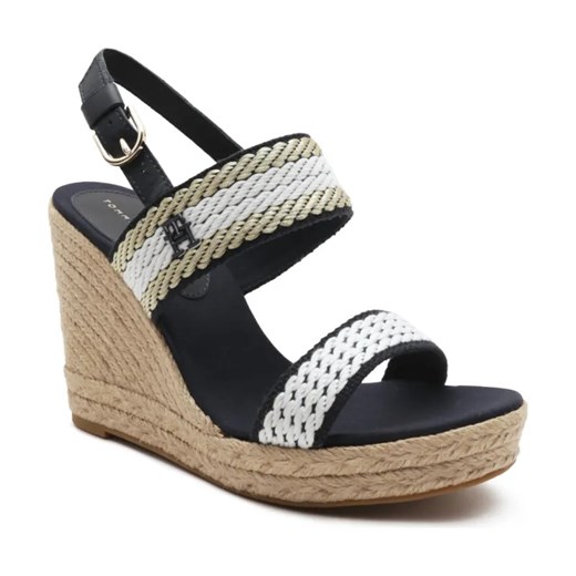 Tommy Hilfiger Koturny GOLDEN WEBBING WEDGE Tommy Hilfiger 40 promocyjna cena Gomez Fashion Store