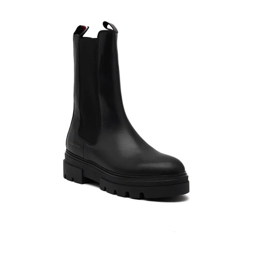 Tommy Hilfiger Skórzane sztyblety MONOCHROMATIC CHELSEA ze sklepu Gomez Fashion Store w kategorii Botki - zdjęcie 184304938