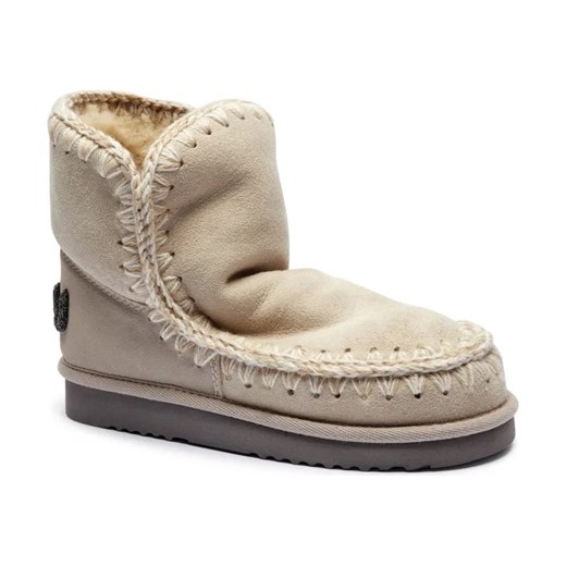 MOU Skórzane śniegowce ESKIMO 18 GLITTER LOGO | z dodatkiem wełny ze sklepu Gomez Fashion Store w kategorii Śniegowce damskie - zdjęcie 184305155