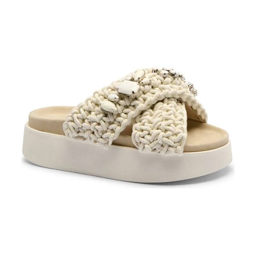 INUIKII Klapki WOVEN STONES PLATFORM | z dodatkiem skóry ze sklepu Gomez Fashion Store w kategorii Klapki damskie - zdjęcie 184305826