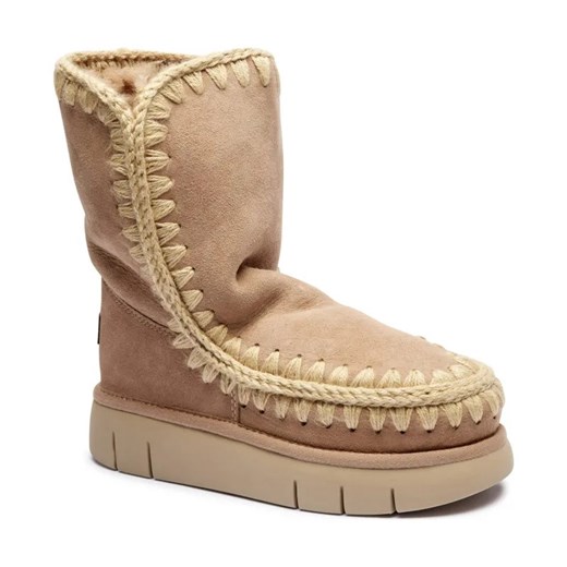 MOU Skórzane śniegowce Eskimo 24 Bounce Maxi Stitching | z dodatkiem wełny ze sklepu Gomez Fashion Store w kategorii Śniegowce damskie - zdjęcie 184306136