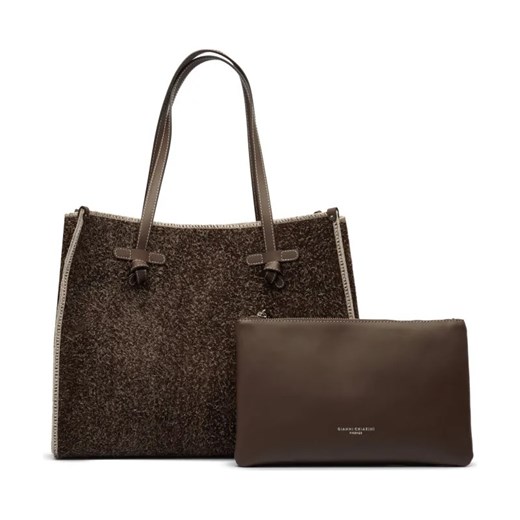 GIANNI CHIARINI Skórzana shopperka + saszetka BORSA PELLE ze sklepu Gomez Fashion Store w kategorii Torby Shopper bag - zdjęcie 184306167