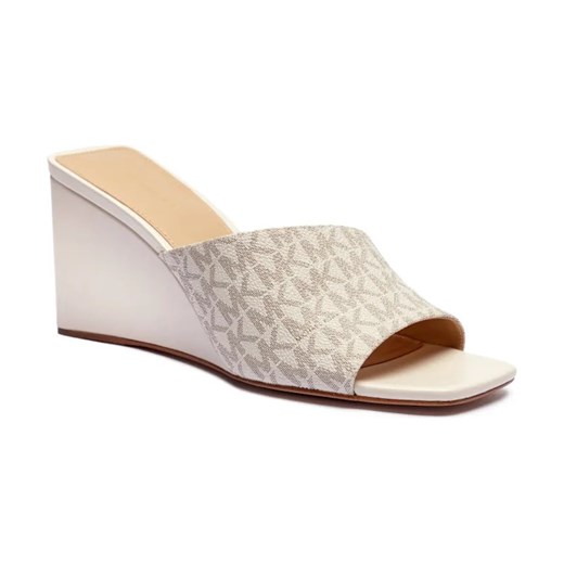 Michael Kors Klapki MERRIAM WEDGE | z dodatkiem skóry ze sklepu Gomez Fashion Store w kategorii Klapki damskie - zdjęcie 184306245