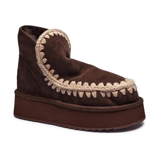 MOU Skórzane śniegowce Mini Eskimo Platform | z dodatkiem wełny ze sklepu Gomez Fashion Store w kategorii Śniegowce damskie - zdjęcie 184306735