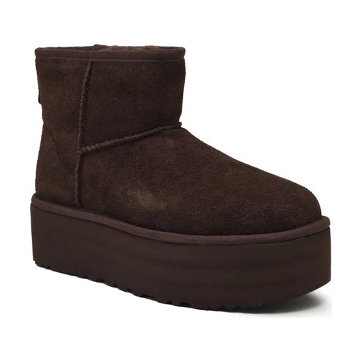 UGG Skórzane śniegowce Classic Mini Platform | z dodatkiem wełny ze sklepu Gomez Fashion Store w kategorii Śniegowce damskie - zdjęcie 184306766