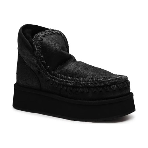 MOU Skórzane śniegowce Mini Eskimo Platform | z dodatkiem wełny ze sklepu Gomez Fashion Store w kategorii Śniegowce damskie - zdjęcie 184306987