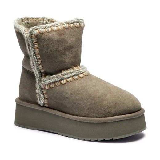 MOU Skórzane śniegowce Norfolk | z dodatkiem wełny ze sklepu Gomez Fashion Store w kategorii Śniegowce damskie - zdjęcie 184307168