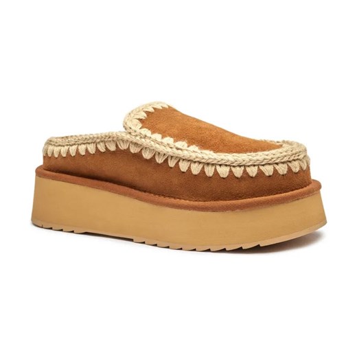 MOU Skórzane mule Clog Eskimo ze sklepu Gomez Fashion Store w kategorii Klapki damskie - zdjęcie 184307327
