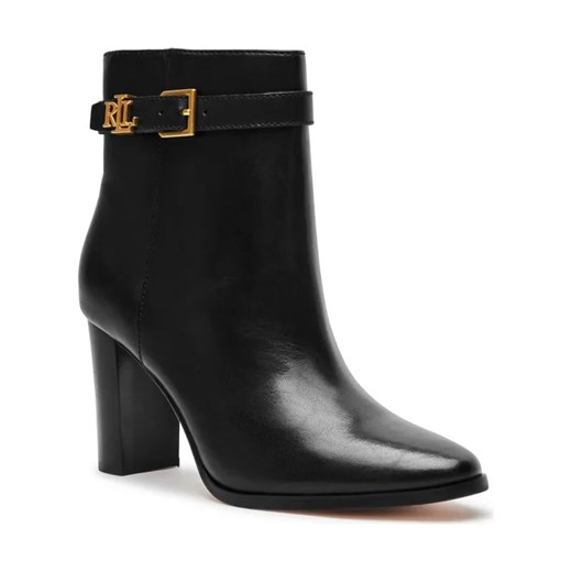 LAUREN RALPH LAUREN Skórzane botki na słupku BAILEY ze sklepu Gomez Fashion Store w kategorii Botki - zdjęcie 184307459
