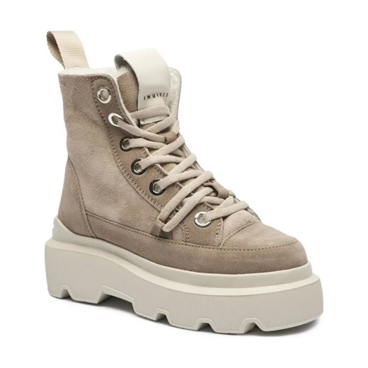 INUIKII Skórzane botki na platformie MATILDA SHEARLING ze sklepu Gomez Fashion Store w kategorii Botki - zdjęcie 184307666