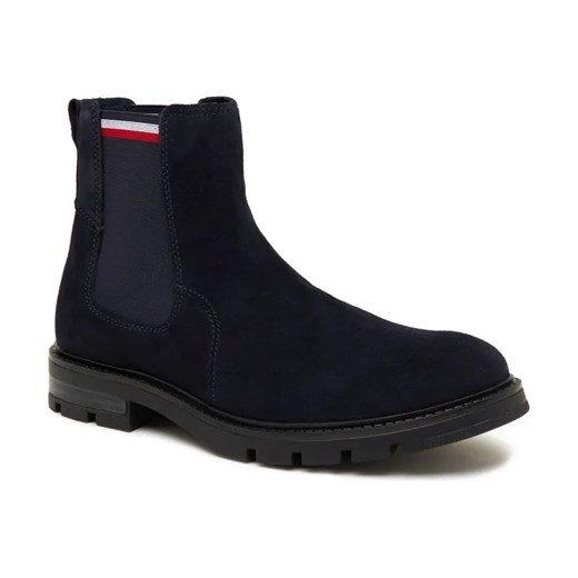 Tommy Hilfiger Skórzane sztyblety CORPOARTE HILFIGER SUEDE CHELSEA ze sklepu Gomez Fashion Store w kategorii Buty zimowe męskie - zdjęcie 184308569