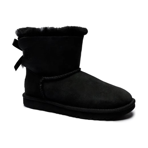 UGG Skórzane śniegowce K MINI BAILEY BOW II | z dodatkiem wełny ze sklepu Gomez Fashion Store w kategorii Buty zimowe dziecięce - zdjęcie 184308647