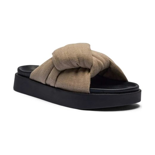 INUIKII Lniane klapki | z dodatkiem skóry ze sklepu Gomez Fashion Store w kategorii Klapki damskie - zdjęcie 184309237