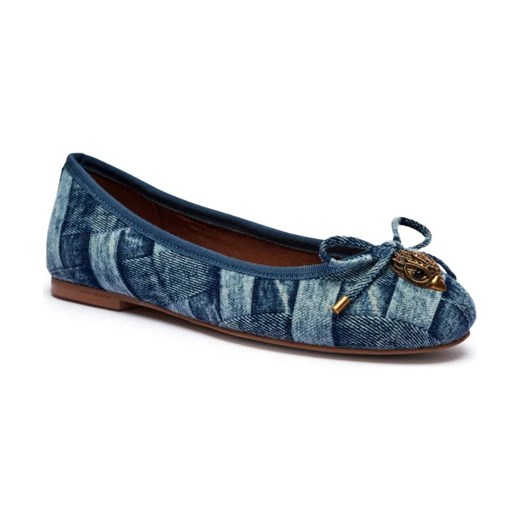 Kurt Geiger Jeansowe baleriny EAGLE | z dodatkiem skóry ze sklepu Gomez Fashion Store w kategorii Balerinki - zdjęcie 184309859