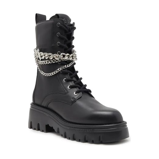 Karl Lagerfeld Skórzane botki KOMBAT KC Hi Lace Chain ze sklepu Gomez Fashion Store w kategorii Workery damskie - zdjęcie 184310266