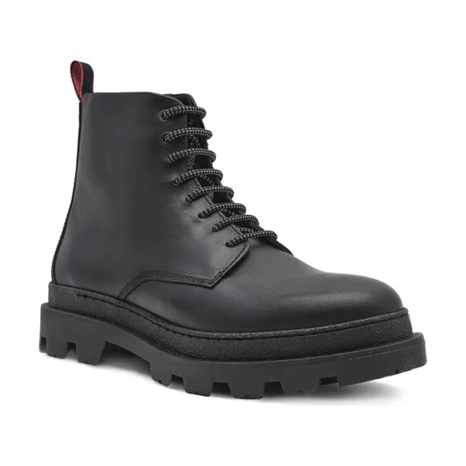 HUGO Skórzane trapery Graham_Halb_ltzp ze sklepu Gomez Fashion Store w kategorii Buty zimowe męskie - zdjęcie 184310379