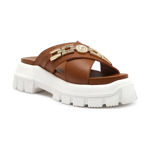 Pollini Skórzane klapki ze sklepu Gomez Fashion Store w kategorii Klapki damskie - zdjęcie 184311526
