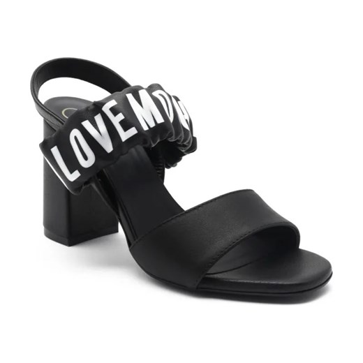 Love Moschino Skórzane sandały na słupku Love Moschino 36 okazyjna cena Gomez Fashion Store