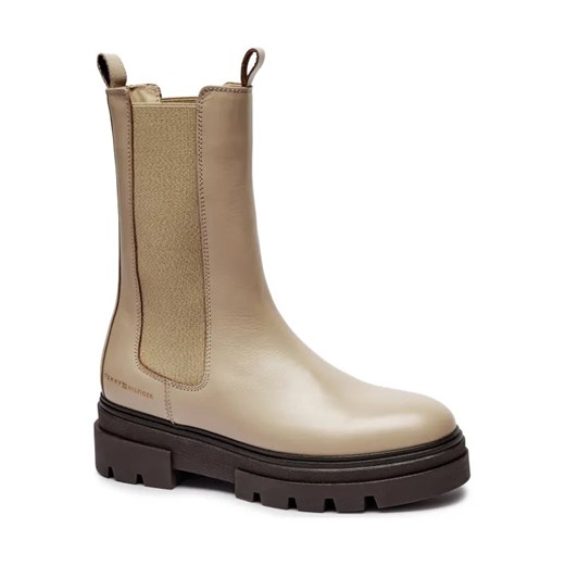Tommy Hilfiger Skórzane sztyblety MONOCHROMATIC CHELSEA ze sklepu Gomez Fashion Store w kategorii Botki - zdjęcie 184312589