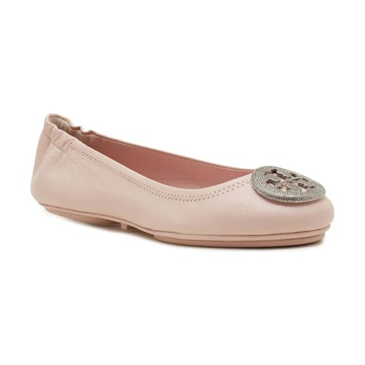 TORY BURCH Skórzane baleriny MINNIE TRAVEL BALLET PAVE ze sklepu Gomez Fashion Store w kategorii Balerinki - zdjęcie 184312666
