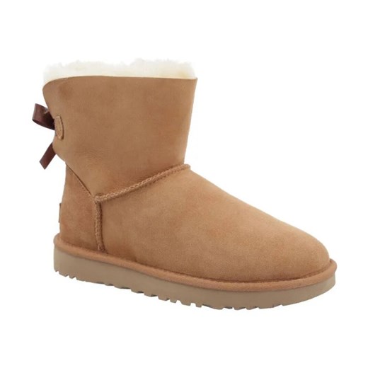 UGG Skórzane śniegowce mini bailey bow II | z dodatkiem wełny ze sklepu Gomez Fashion Store w kategorii Śniegowce damskie - zdjęcie 184312828