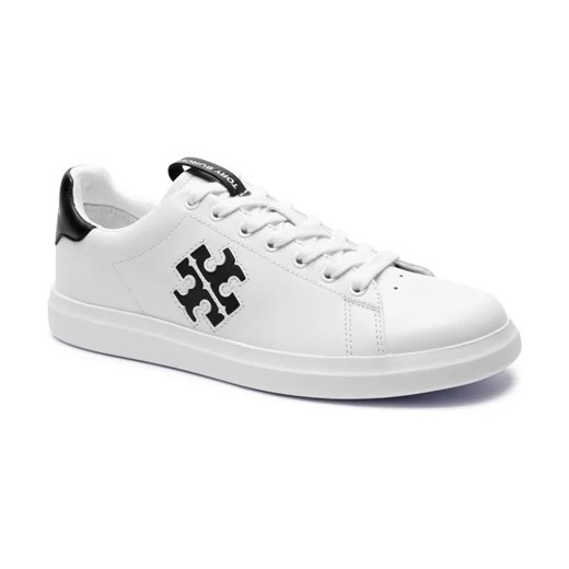 TORY BURCH Skórzane sneakersy DOUBLE T HOWELL COURT ze sklepu Gomez Fashion Store w kategorii Buty sportowe damskie - zdjęcie 184313357