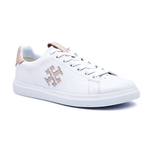 TORY BURCH Skórzane sneakersy DOUBLE T HOWELL COURT ze sklepu Gomez Fashion Store w kategorii Buty sportowe damskie - zdjęcie 184313638