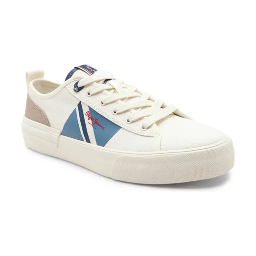 Pepe Jeans London Trampki ALLEN FLAG | z dodatkiem skóry ze sklepu Gomez Fashion Store w kategorii Trampki męskie - zdjęcie 184314396