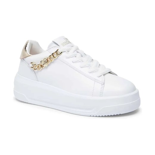 Love Moschino Skórzane sneakersy ze sklepu Gomez Fashion Store w kategorii Buty sportowe damskie - zdjęcie 184314445