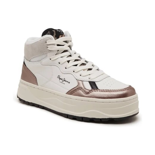 Pepe Jeans London Sneakersy KORE BASKET W | z dodatkiem skóry ze sklepu Gomez Fashion Store w kategorii Buty sportowe damskie - zdjęcie 184314805