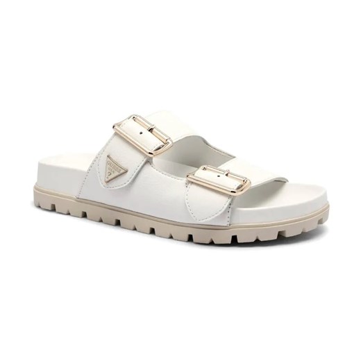 Guess Skórzane klapki FASTEN ze sklepu Gomez Fashion Store w kategorii Klapki damskie - zdjęcie 184315049