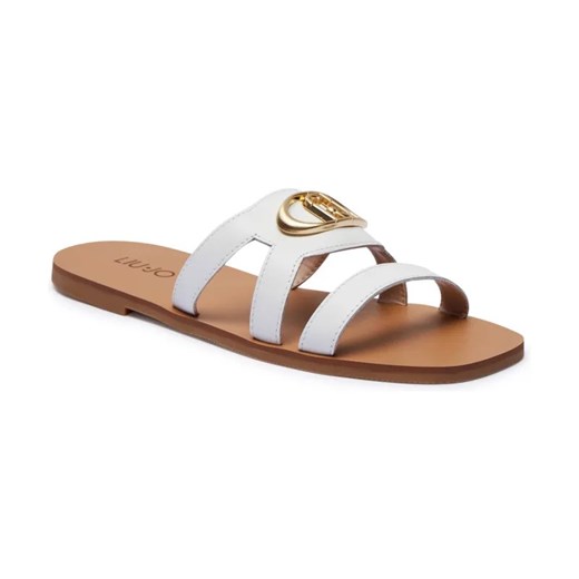 Liu Jo Skórzane klapki SABA 11 ze sklepu Gomez Fashion Store w kategorii Klapki damskie - zdjęcie 184315119