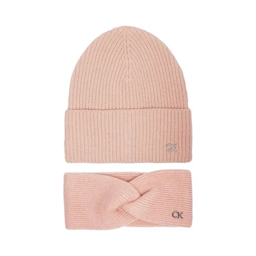 Calvin Klein Wełniana czapka + opaska | z dodatkiem kaszmiru Calvin Klein One Size promocyjna cena Gomez Fashion Store
