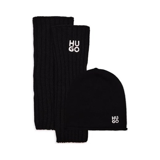 HUGO Czapka + rękawiczki Sylan | z dodatkiem wełny i kaszmiru ze sklepu Gomez Fashion Store w kategorii Czapki zimowe damskie - zdjęcie 184316546