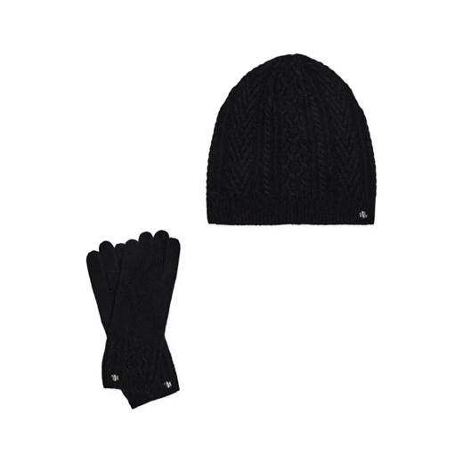 LAUREN RALPH LAUREN Wełniana czapka + rękawiczki | z dodatkiem kaszmiru One Size promocyjna cena Gomez Fashion Store