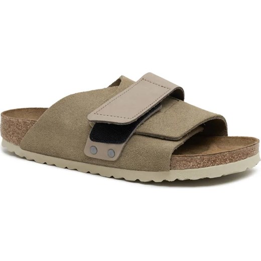 Birkenstock Skórzane klapki Kyoto VL Taupe 36 okazyjna cena Gomez Fashion Store