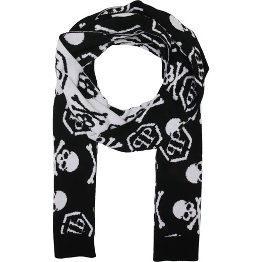 Philipp Plein Wełniany dwustronny szal Skull&Bones ze sklepu Gomez Fashion Store w kategorii Szaliki męskie - zdjęcie 184320028