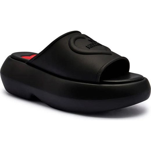 Love Moschino Klapki | z dodatkiem skóry ze sklepu Gomez Fashion Store w kategorii Klapki damskie - zdjęcie 184320275