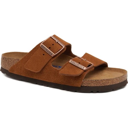 Birkenstock Skórzane klapki Arizona SFB VL Mink ze sklepu Gomez Fashion Store w kategorii Klapki damskie - zdjęcie 184321319