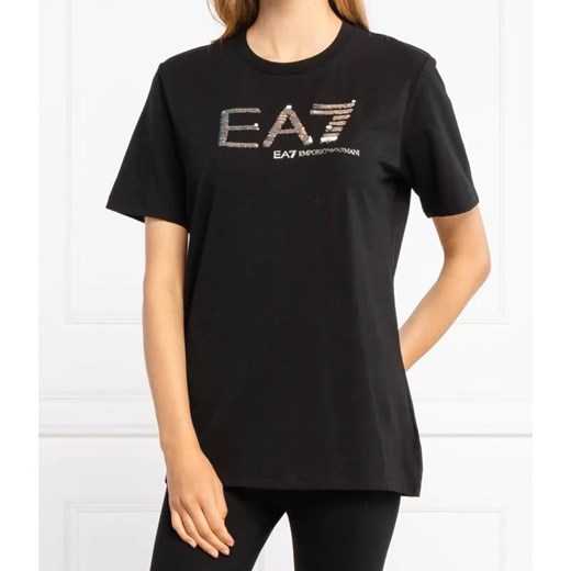 EA7 T-shirt | Regular Fit ze sklepu Gomez Fashion Store w kategorii Bluzki damskie - zdjęcie 184322095