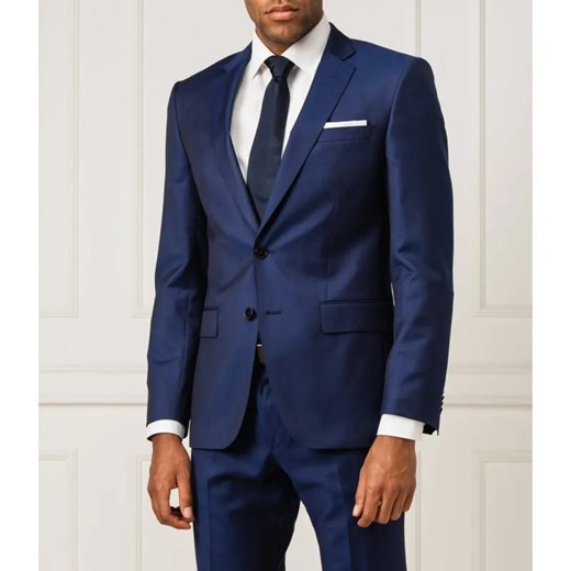 BOSS BLACK Wełniana marynarka z poszetką Huge 6 | Slim Fit ze sklepu Gomez Fashion Store w kategorii Marynarki męskie - zdjęcie 184322305