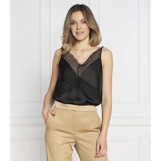 BOSS BLACK Satynowy top Ilacea | Regular Fit ze sklepu Gomez Fashion Store w kategorii Bluzki damskie - zdjęcie 184322498
